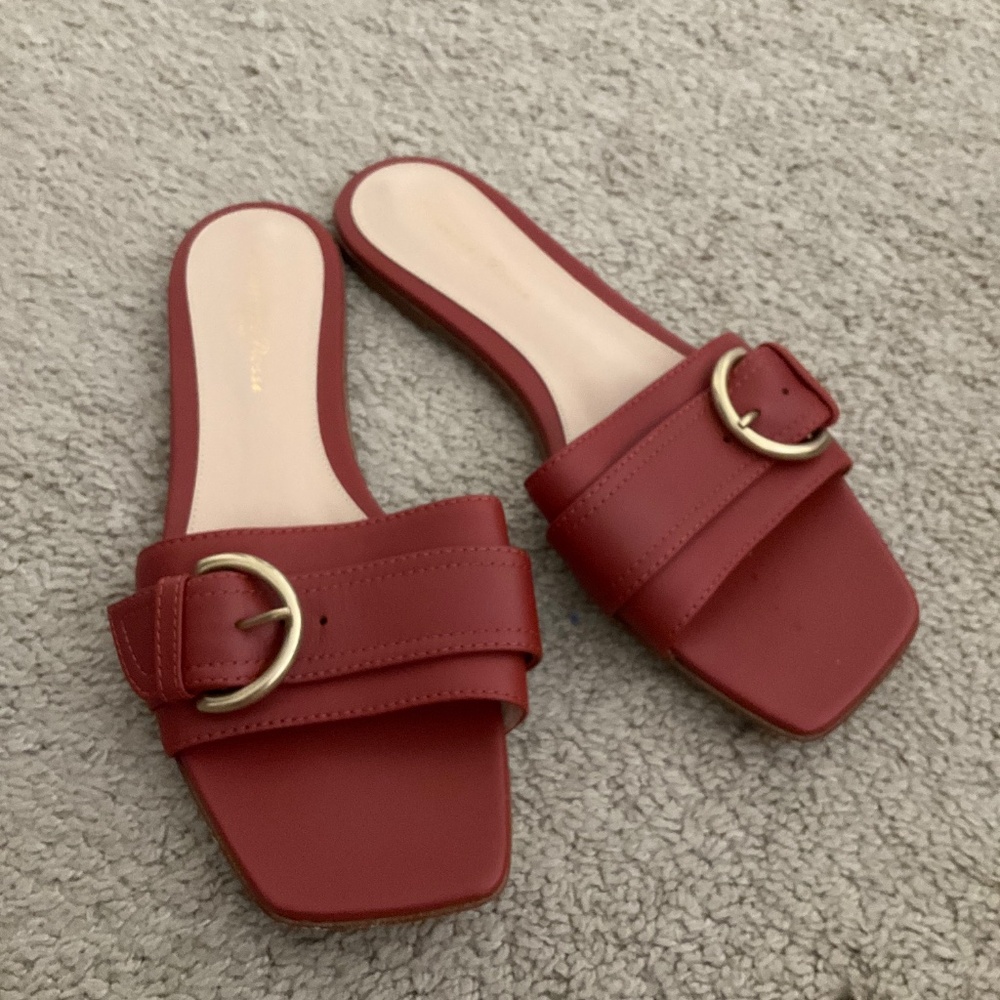 GIANVITO ROSSI Buckle Slide Sandal In Red - Picture 3 of 5